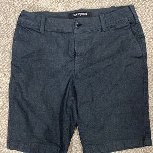 Black/deep gray Express flat front shorts